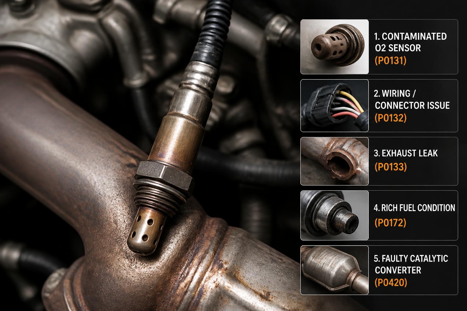 Illustration for: Most Common Causes (with OBD2 Codes)