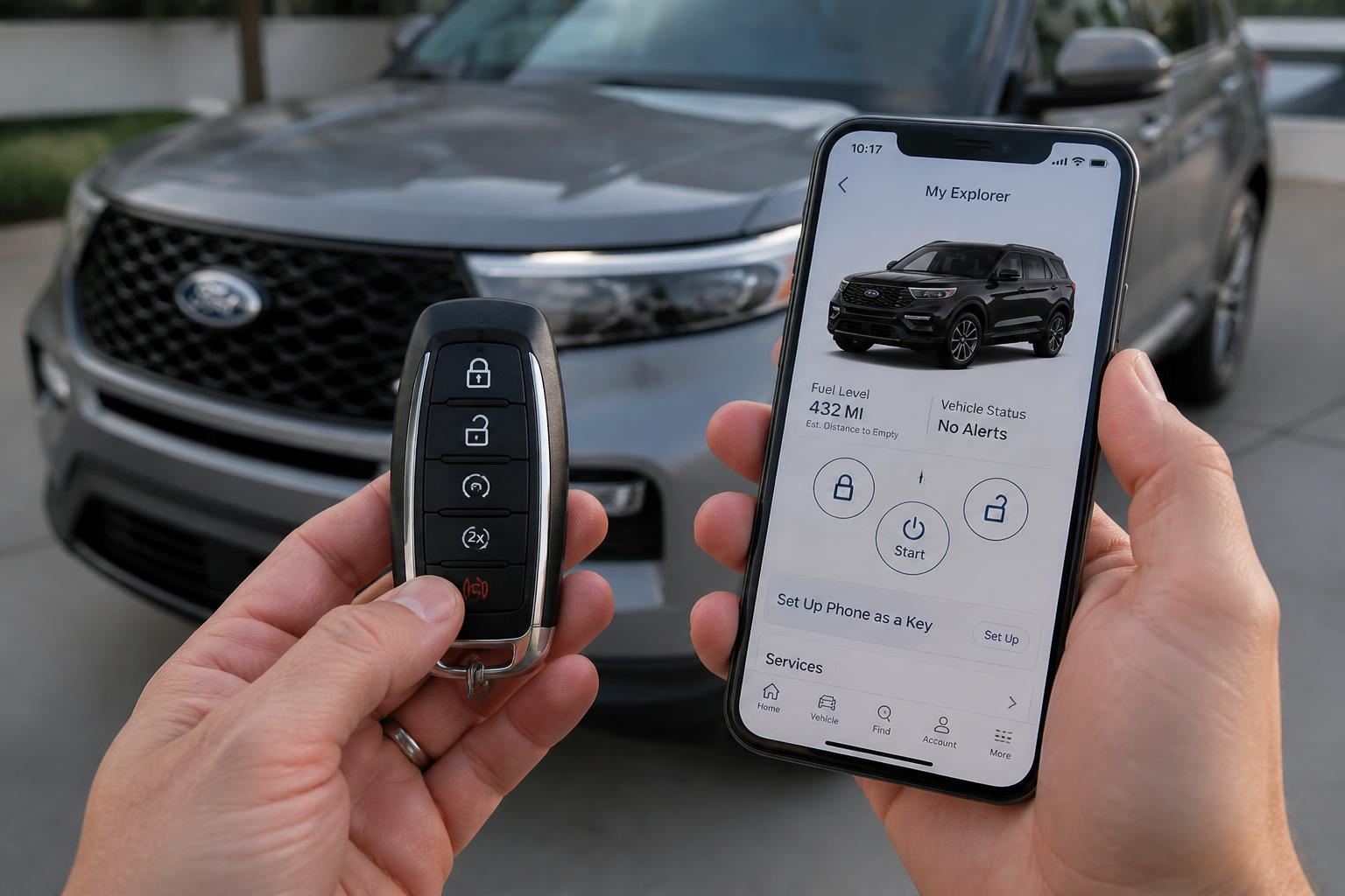 Illustration for: Key Fob and FordPass Features