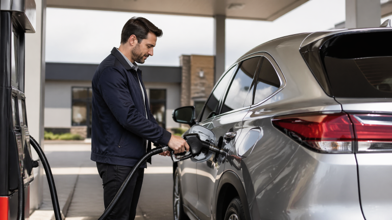 Front three-quarter view of a silver Lexus sedan parked on a suburban street